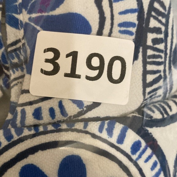 Mudpie Dress Womens Size Medium Blue White Mosaic Print Sleeveless Mini - Picture 13 of 13